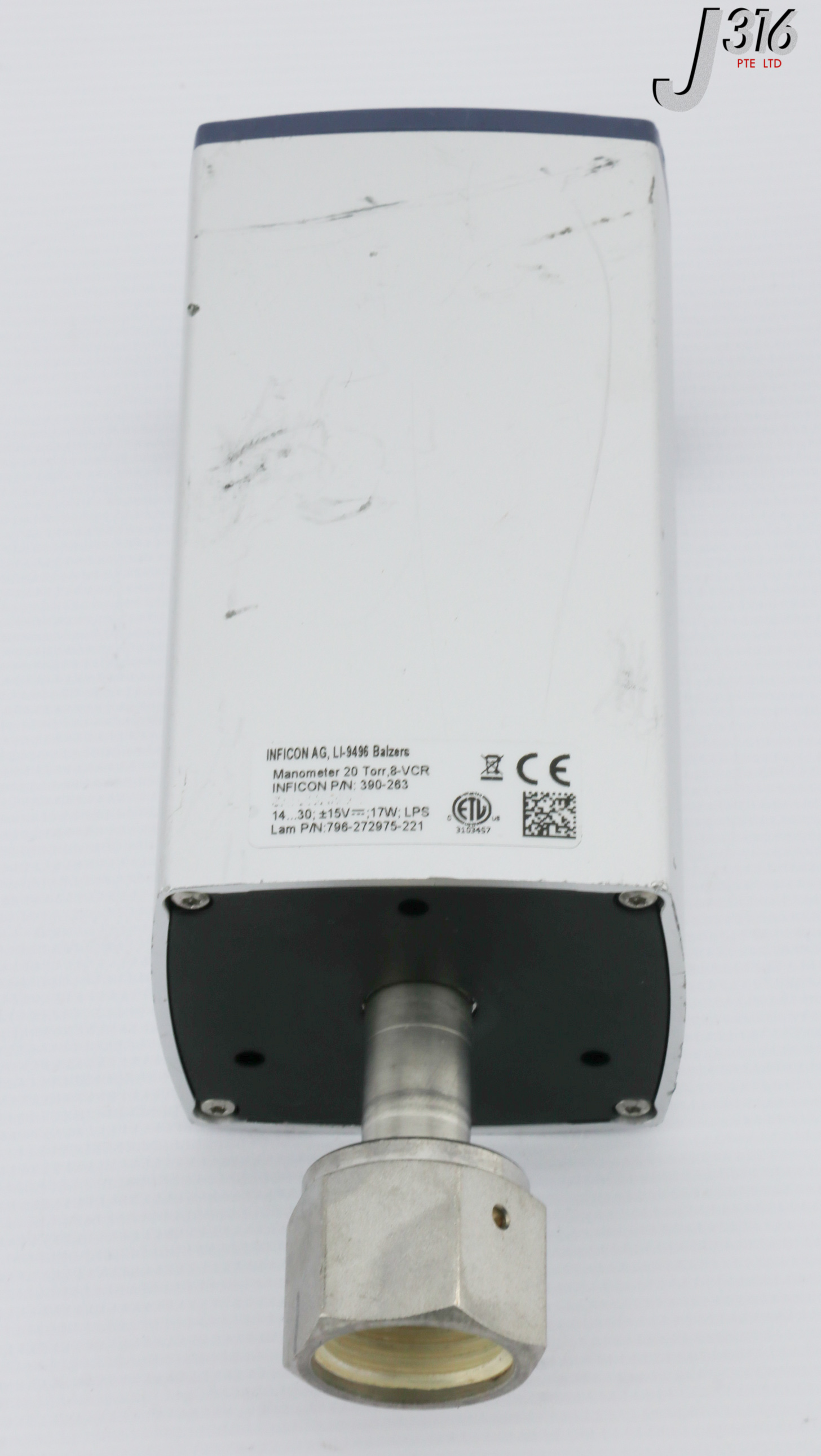 イチ T402 INFICON AG MANOMETER, 20 TORR, 8-VCR, LI-9496 BALZERS 390-263